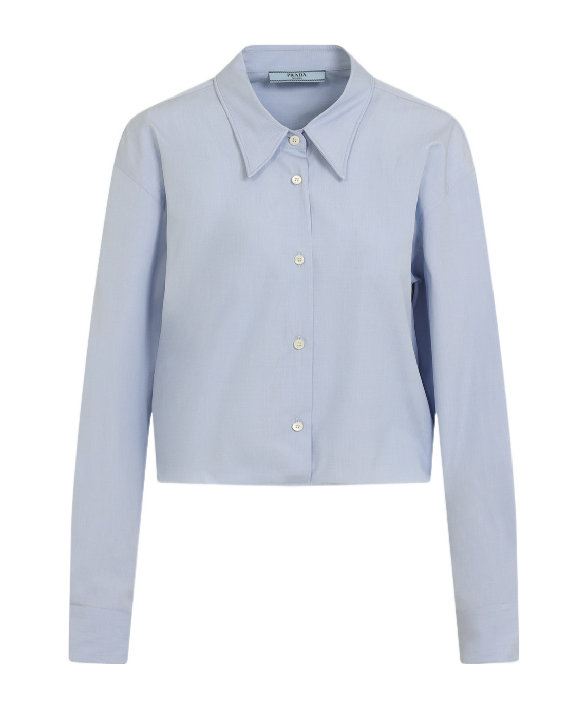 Prada Camicia In Popeline Azzurro Donna In Blue