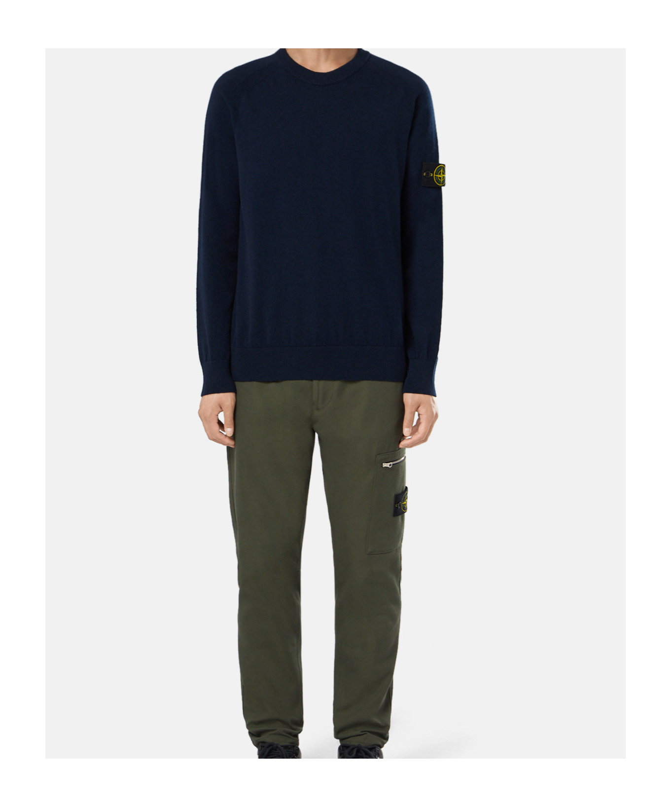 Shop Stone Island Wool Sweater In Blue