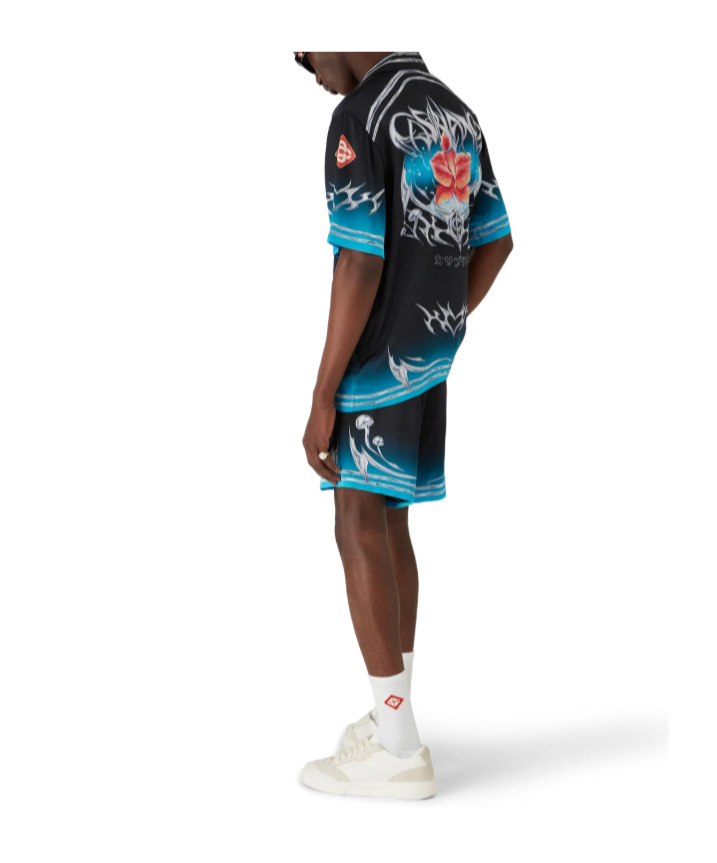 Casablanca Blades Mushroom-print Shorts In Black