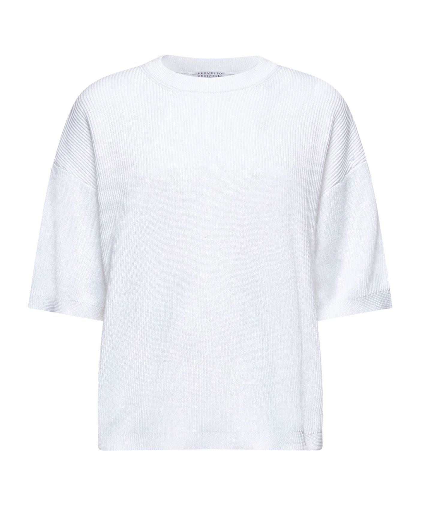 Brunello Cucinelli Short-sleeved Sweater In White