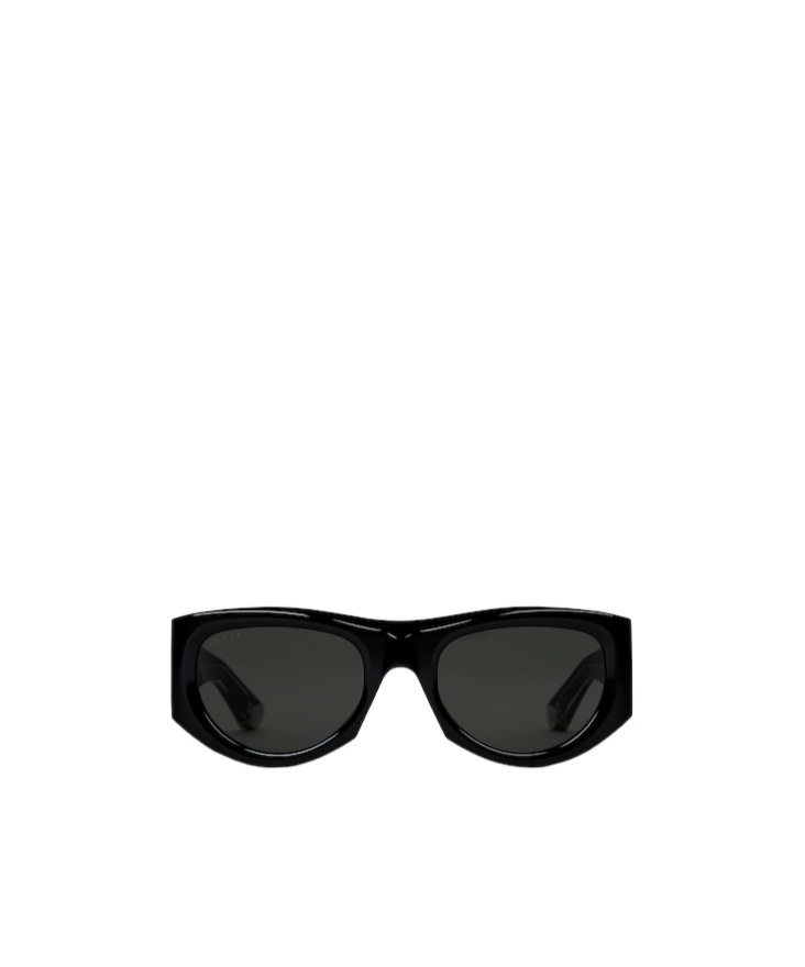 Gucci Rectangular Sunglasses In Glossy Black In Black