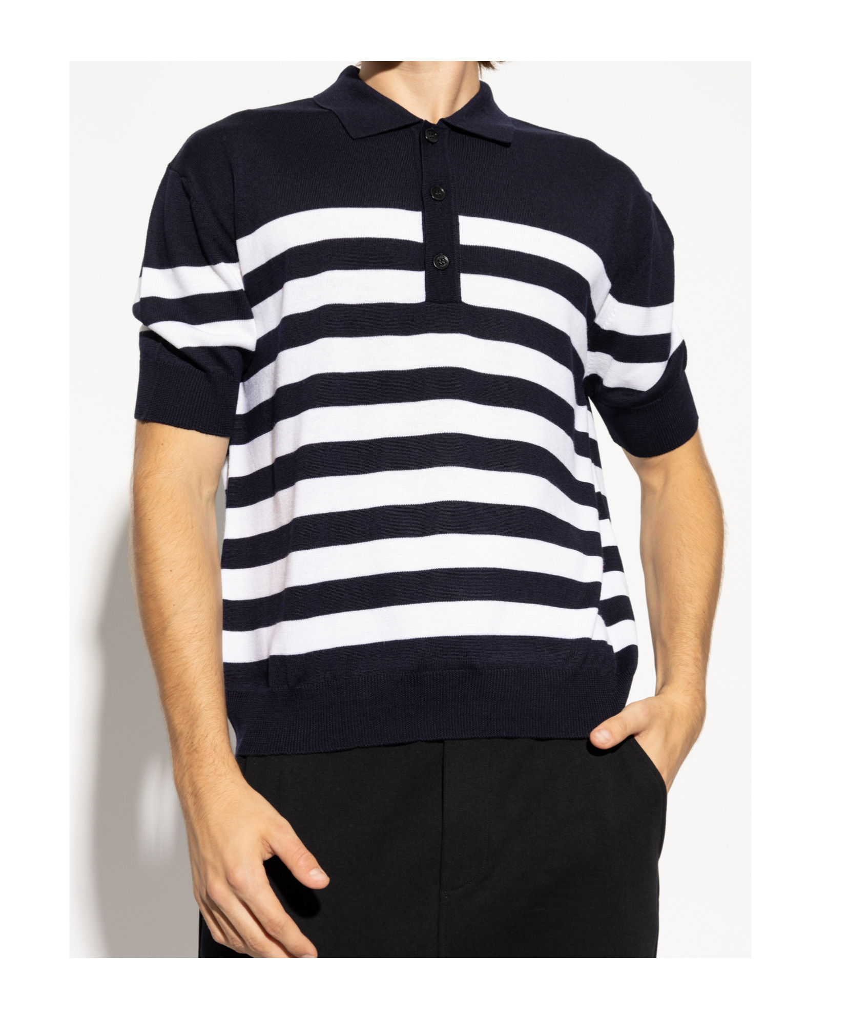 Balmain Embroidered Wool Polo Shirt In Printed