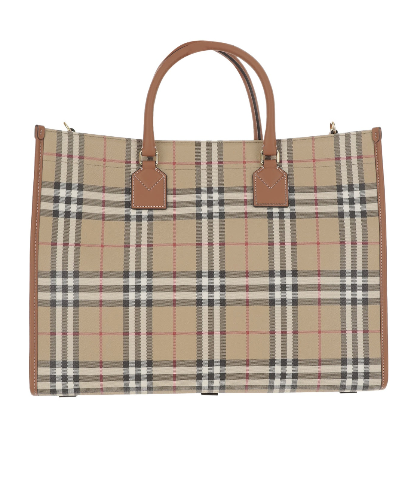 Burberry Check Pattern Shopper Tote Bag