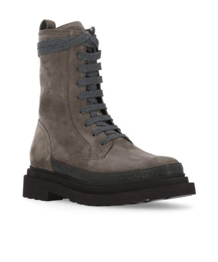 Brunello Cucinelli Round-head Short Boots In Black