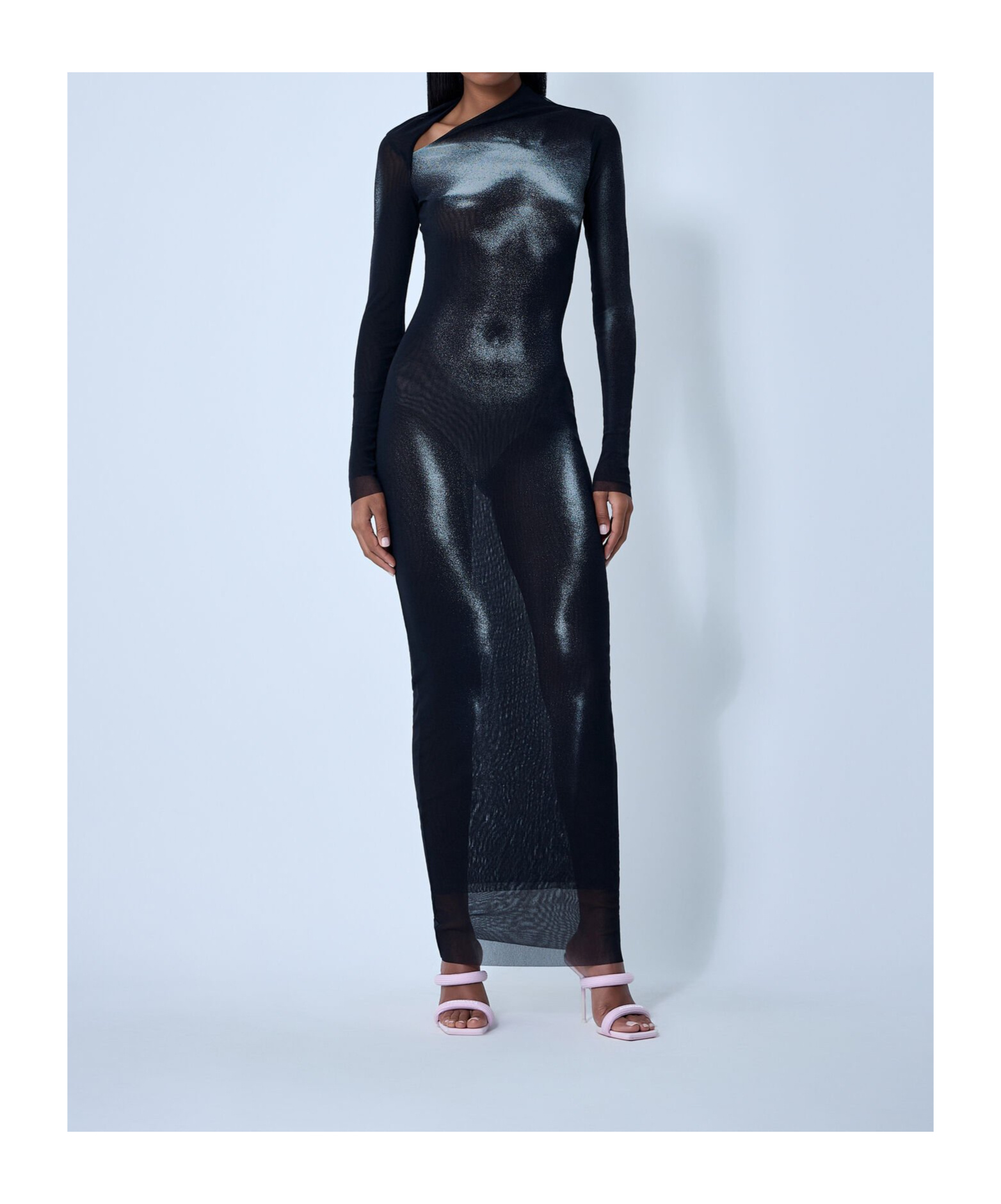 Jean Paul Gaultier Printed Maxi Dress In Blue
