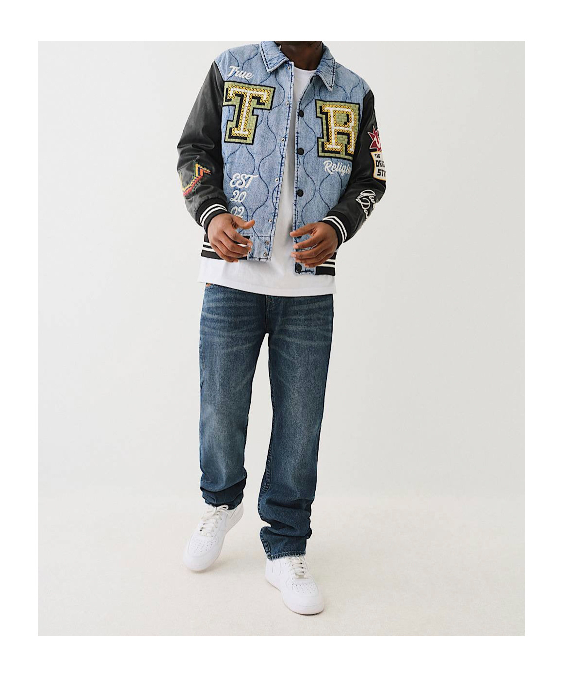 True Religion Long-sleeved Denim Coat In Blue