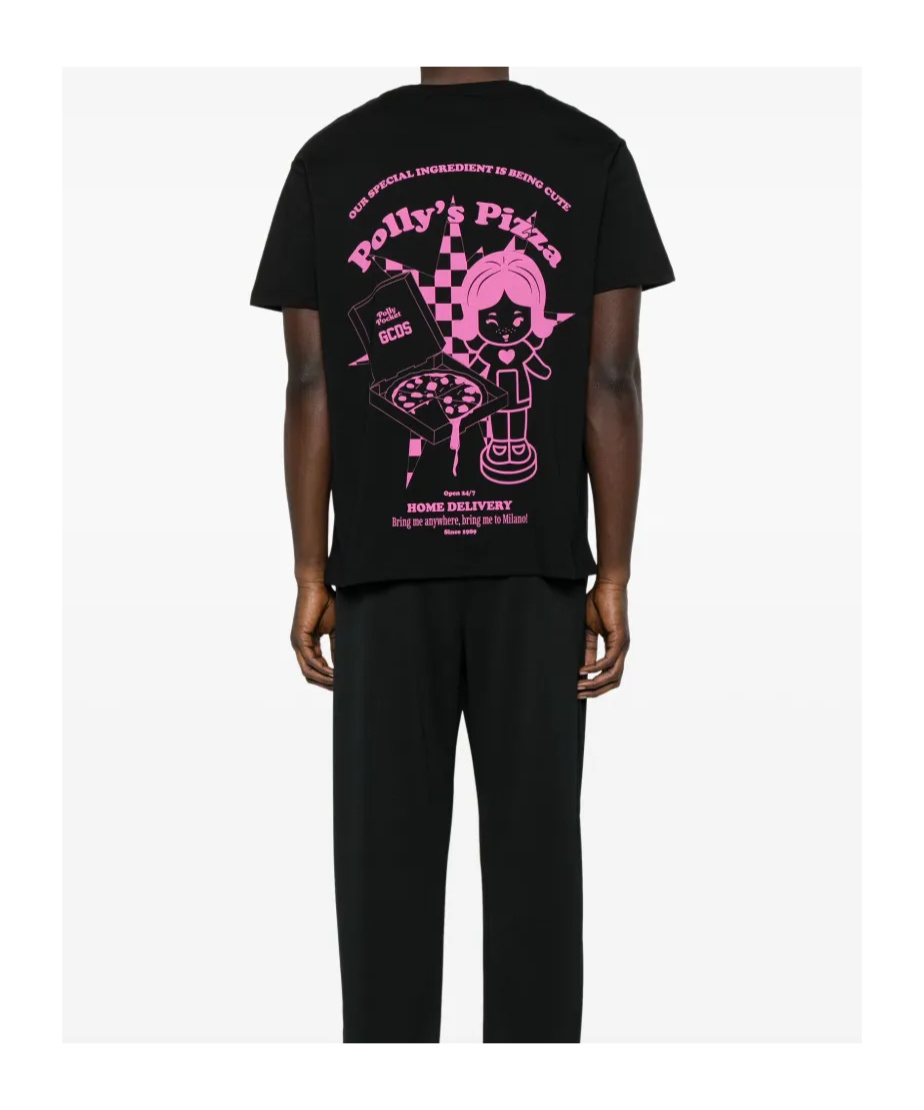 Gcds Polly Pocket Pizza Oversize T-shirt In Black