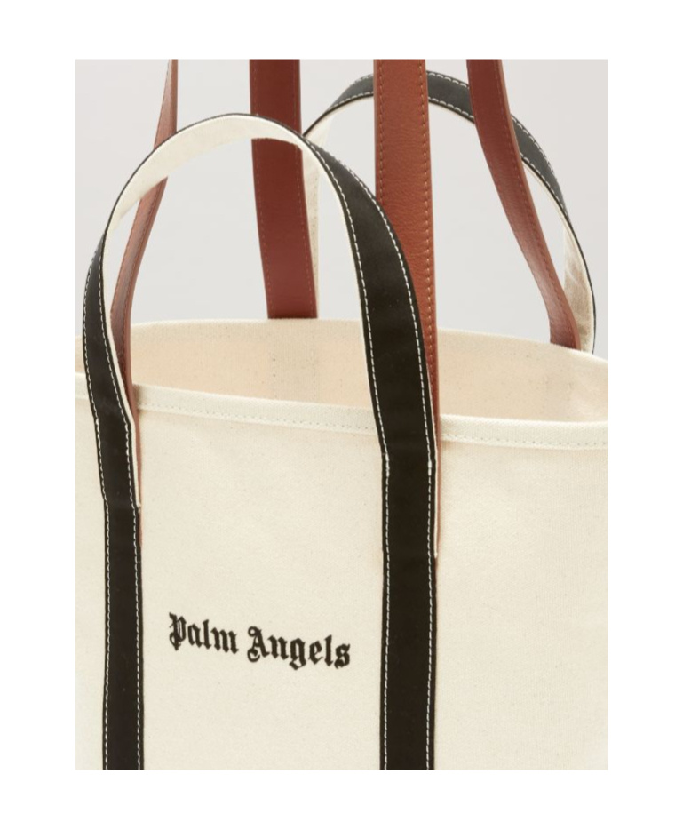 Palm Angels Logo Shopping Bag In White