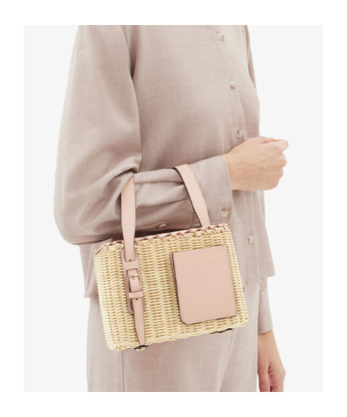 Valextra Wicker Bucket Micro Bag In Brown