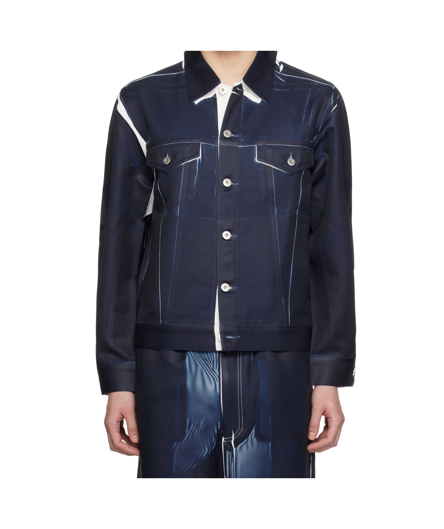 Comme Des Garçons Denim-print Jacket