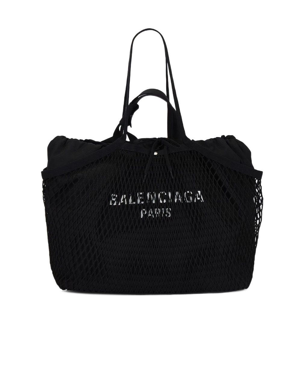 Balenciaga Letter Pattern Shoulder Bag In Black