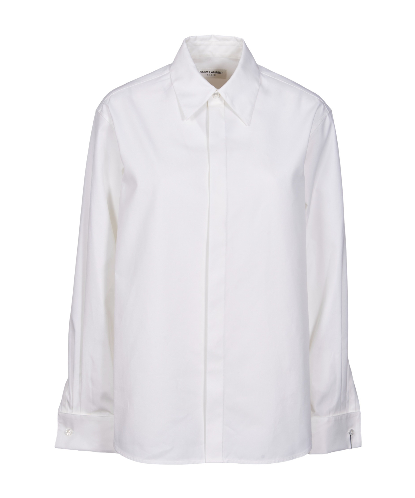 Saint Laurent Boyfriend Long-sleeved Shirt In White