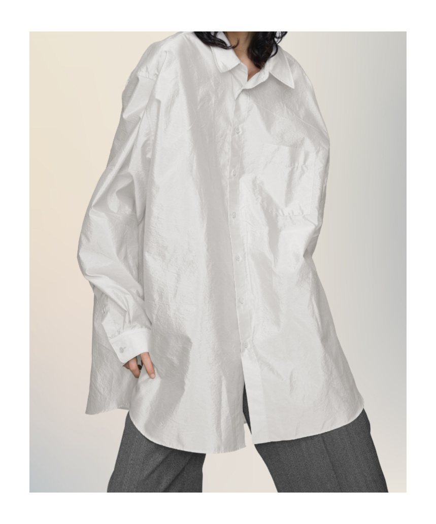 Maison Margiela Long-sleeved Shirt Woman Pearl Grey In White