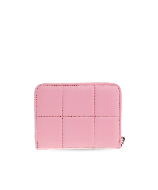 Dsquared2 Logo Plaque Zip-around Quilted Wallet In Pink