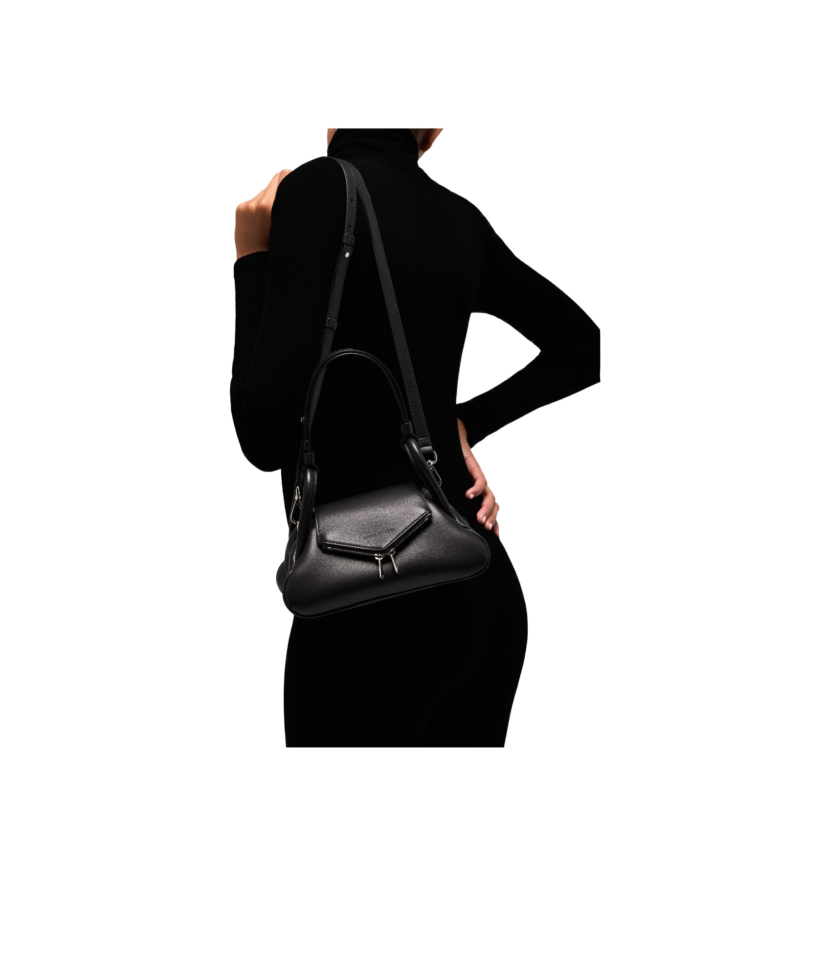 Amina Muaddi Small Gemini Shoulder Bag In Black