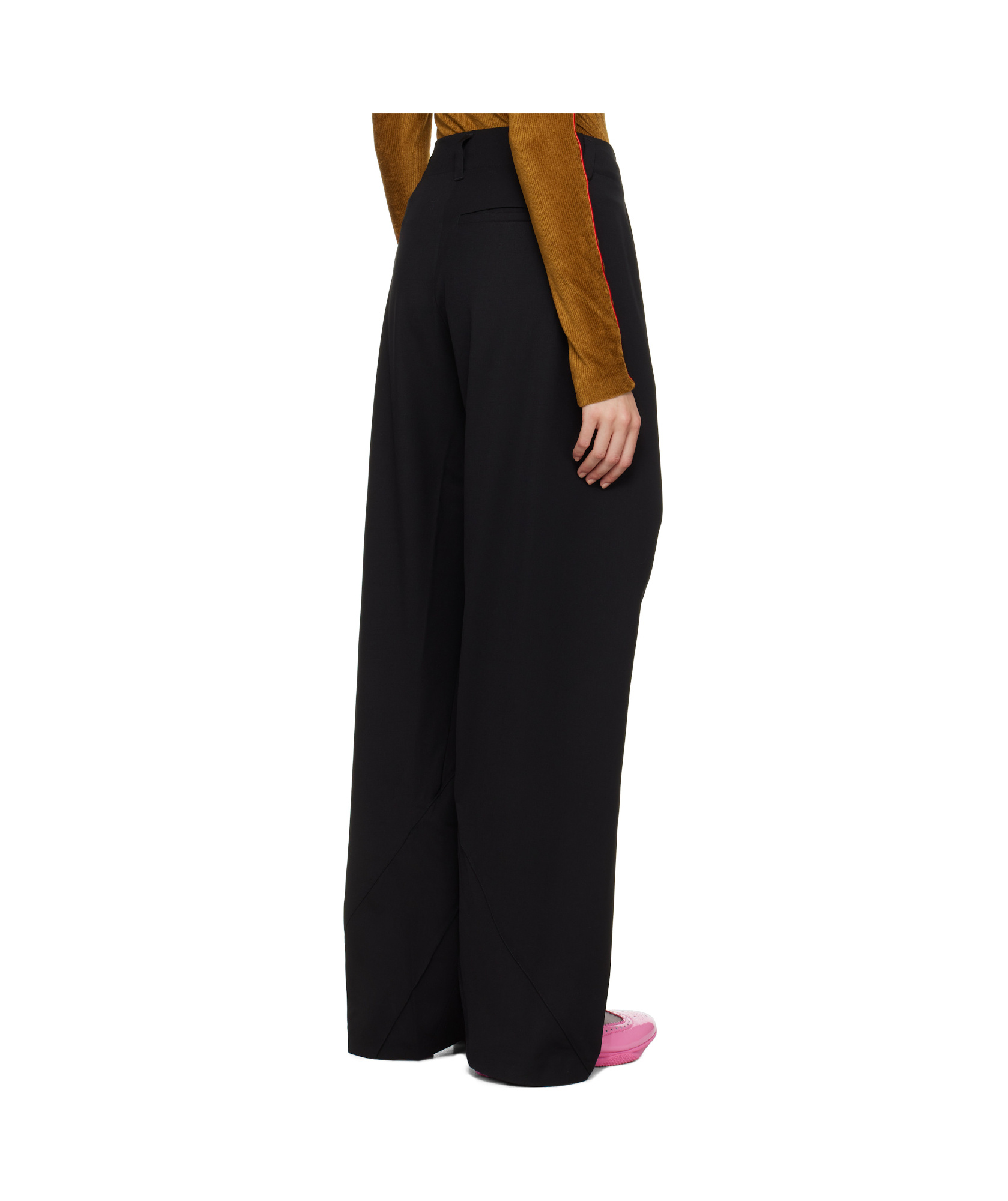 Kiko Kostadinov Wool Wide-leg Pant Inverted Pleats In Black