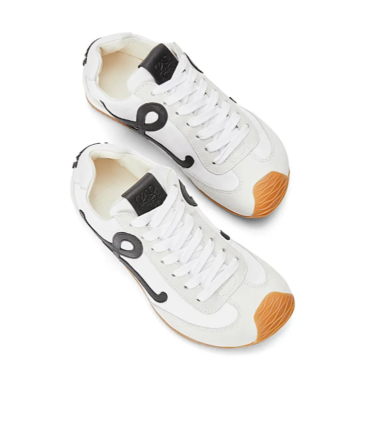 Shop Loewe Ballet Runner 2.0 In Nylon And Calfskin In White