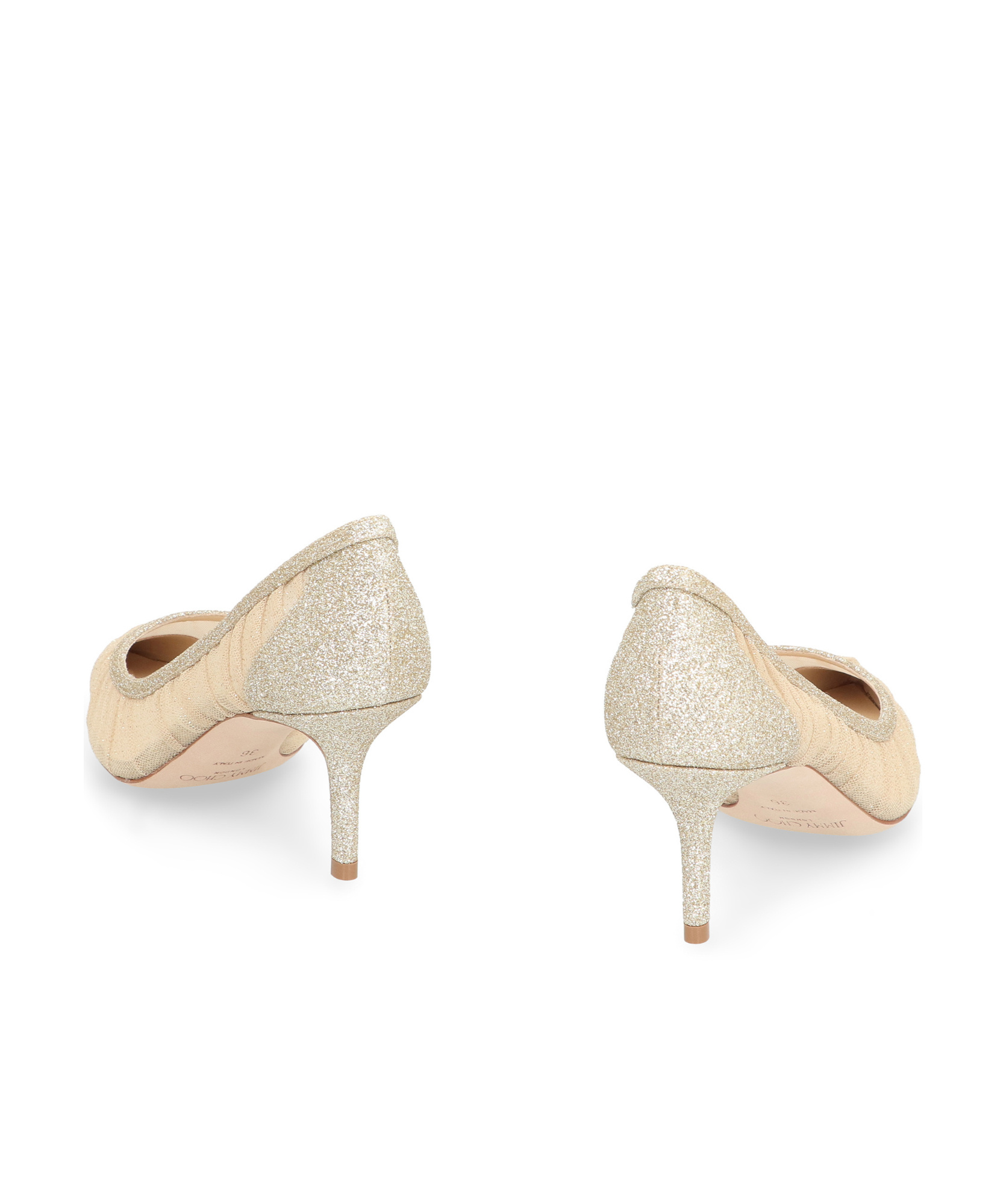 Jimmy Choo Love 65mm Glitter Mesh Pumps In Nude