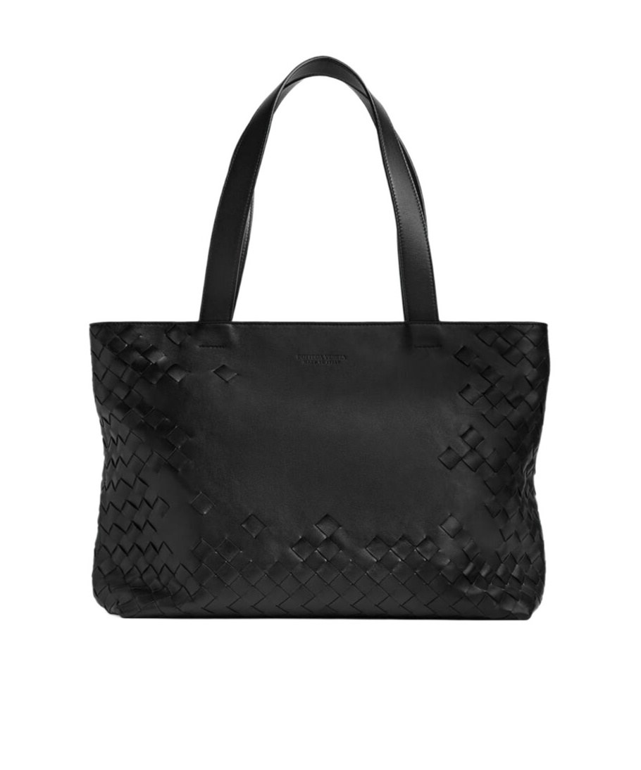 Bottega Veneta Small Intrecciato Zipped Tote In Black