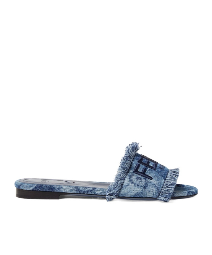 Fendi Blue Denim Slides