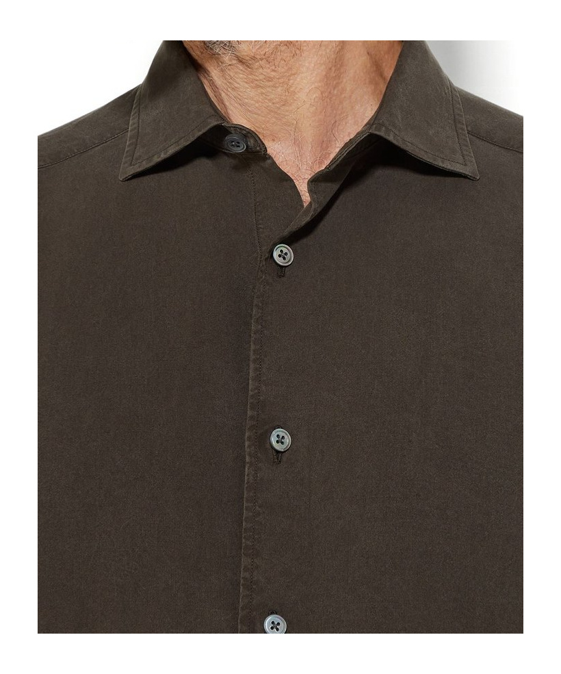 Shop Zegna Buttoned Long-sleeved Shirt