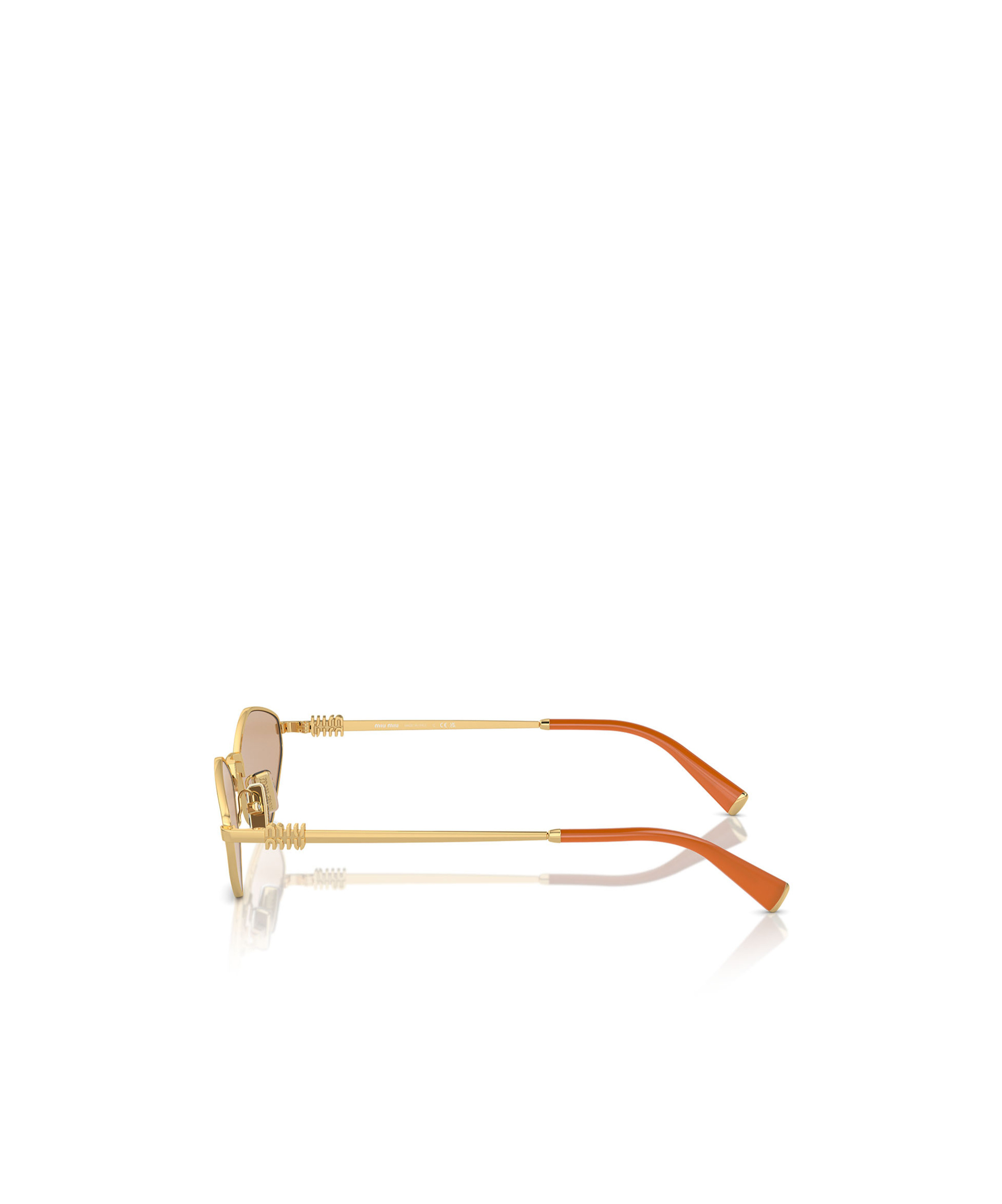 Miu Miu Womens Gold Mu 56zs Irregular-shape Metal Sunglasses In Nude