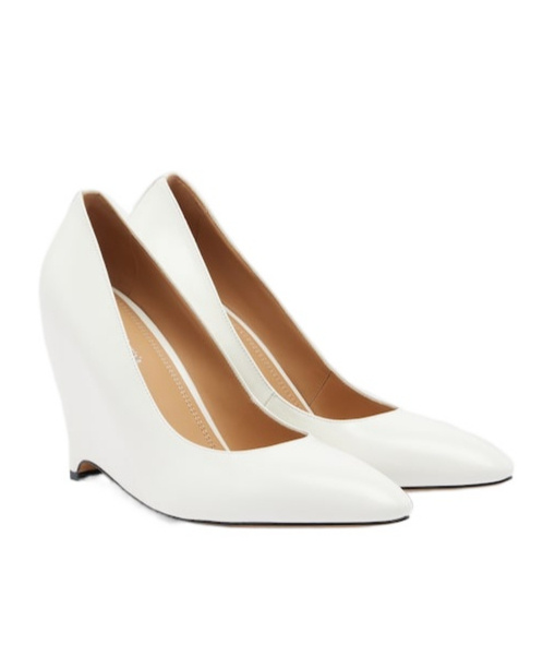 Maison Margiela Leather Wedges In White