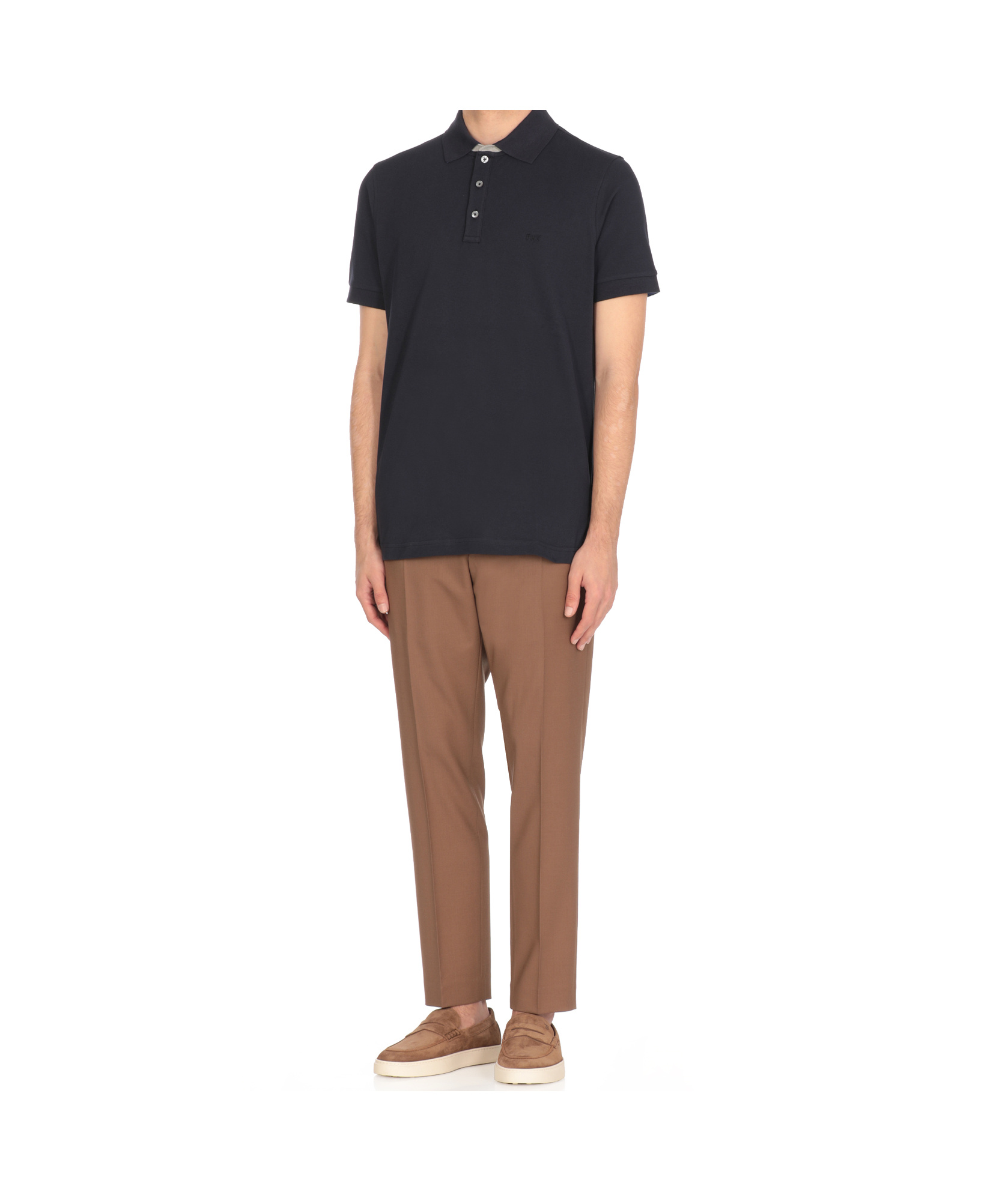 Fay Men Short-sleeved Cotton Polo Shirt In Black