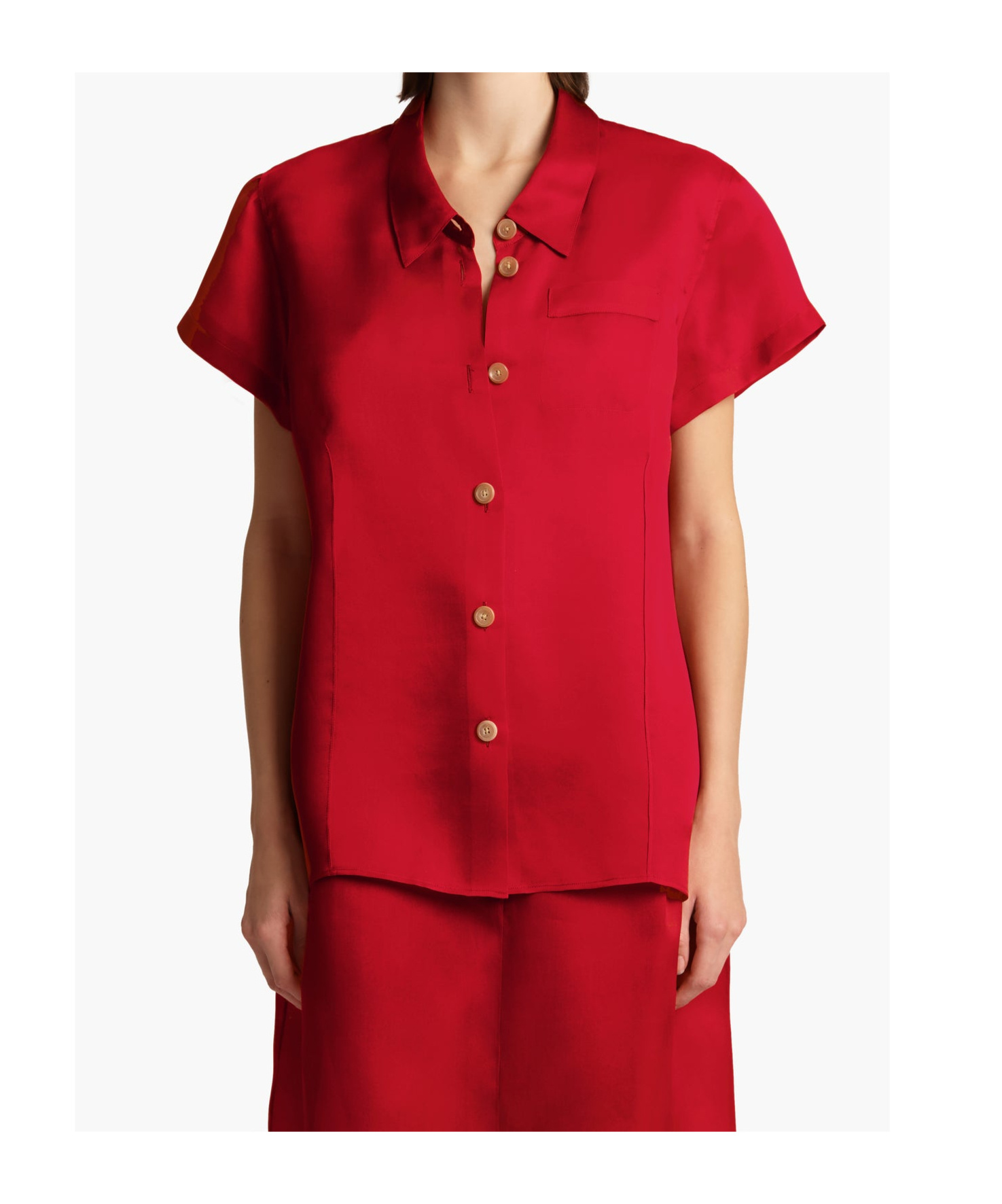 Khaite Womens Raspberry Keefe Sheer Silk Top Xs In Red