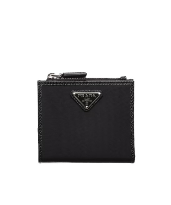 Prada Small Re-nylon Wallet In Black