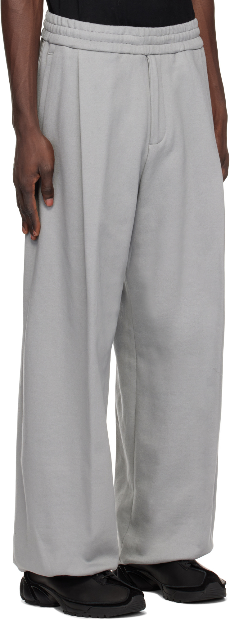 Wooyoungmi Gray Wide Sweatpants In Gray