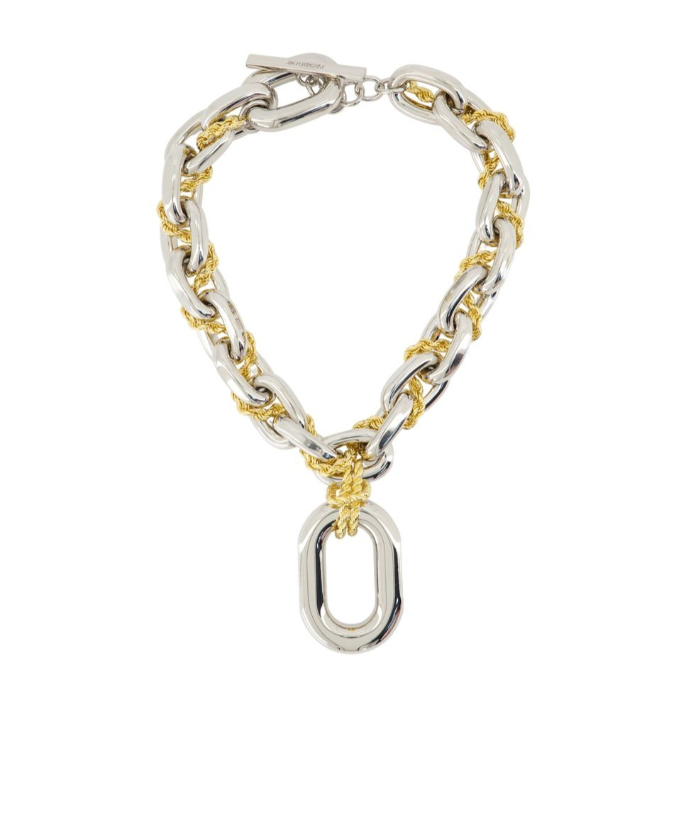Rabanne Paco Chain Necklace In Yellow