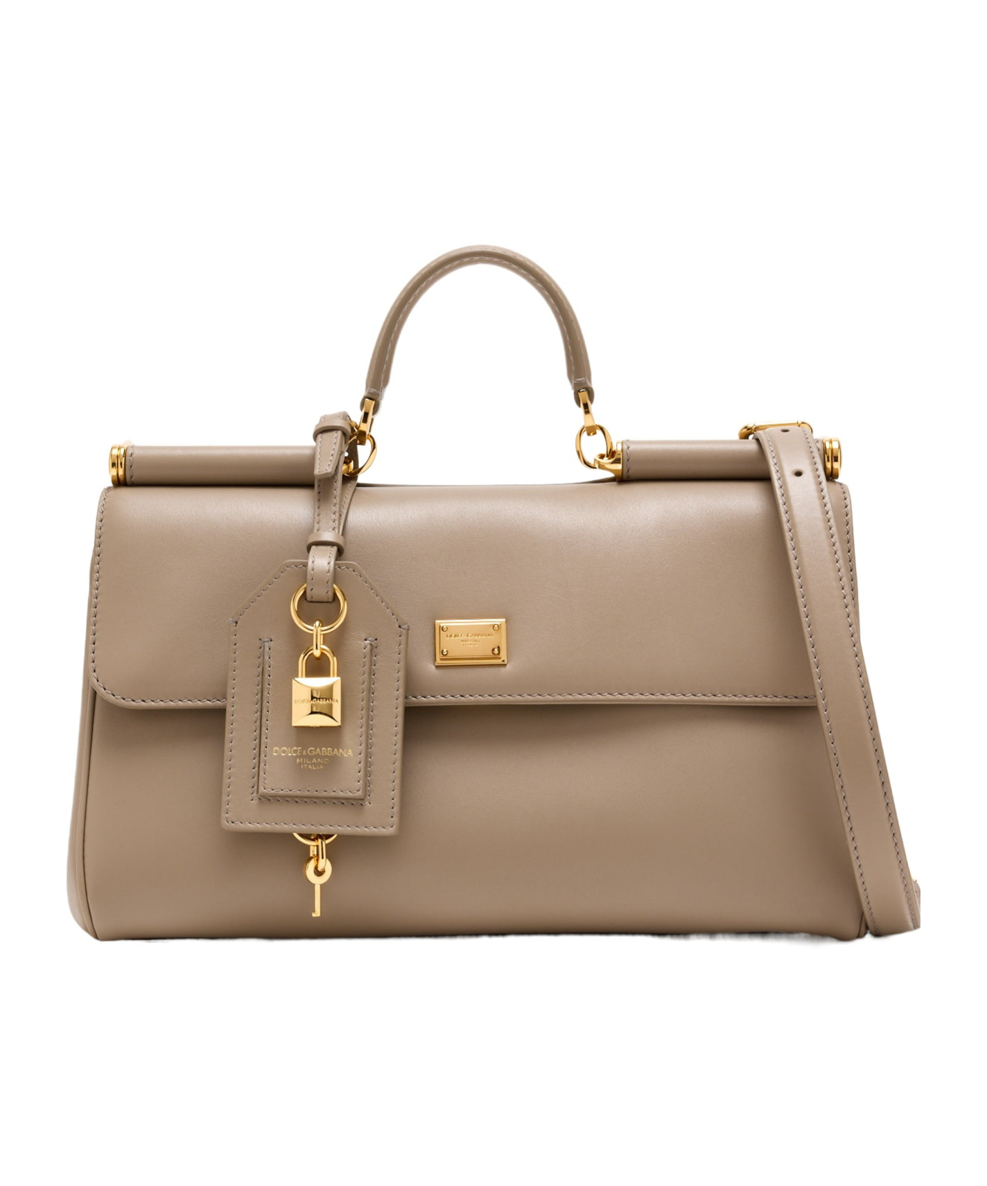 Dolce & Gabbana Sicily Lock-charm Leather Tote Bag