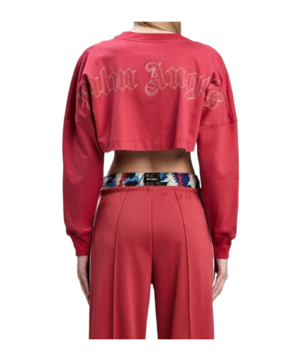 Palm Angels Short Two-letter T-shirt In Red