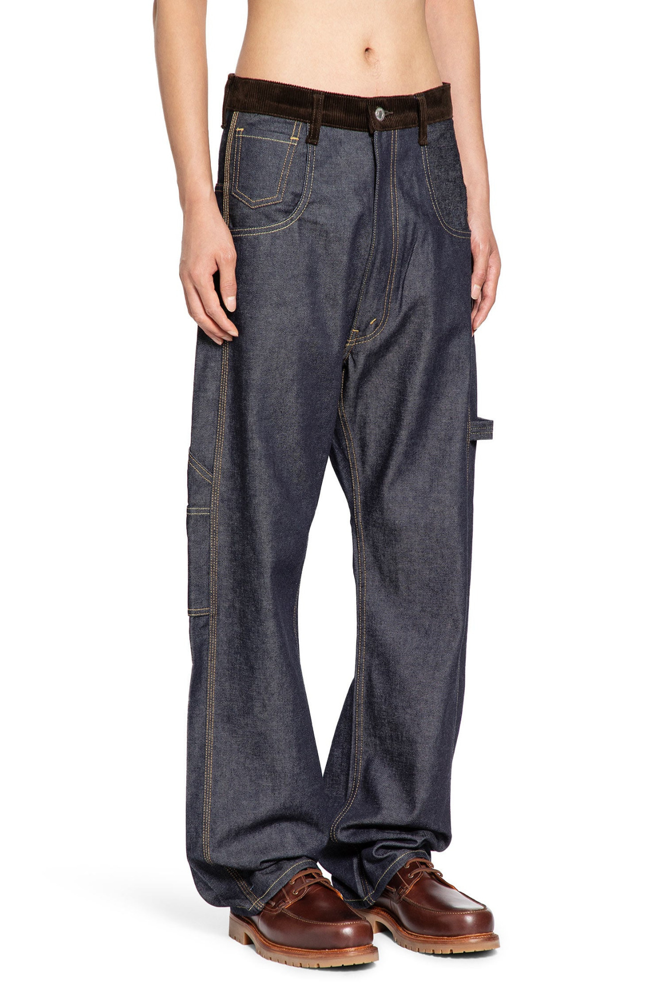 Junya Watanabe Belt Loop Denim Trousers In Black