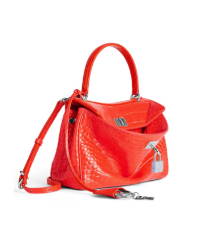 Balenciaga Women's Rodeo Handbag Mini With Rhinestones In Pop Orange In Orange
