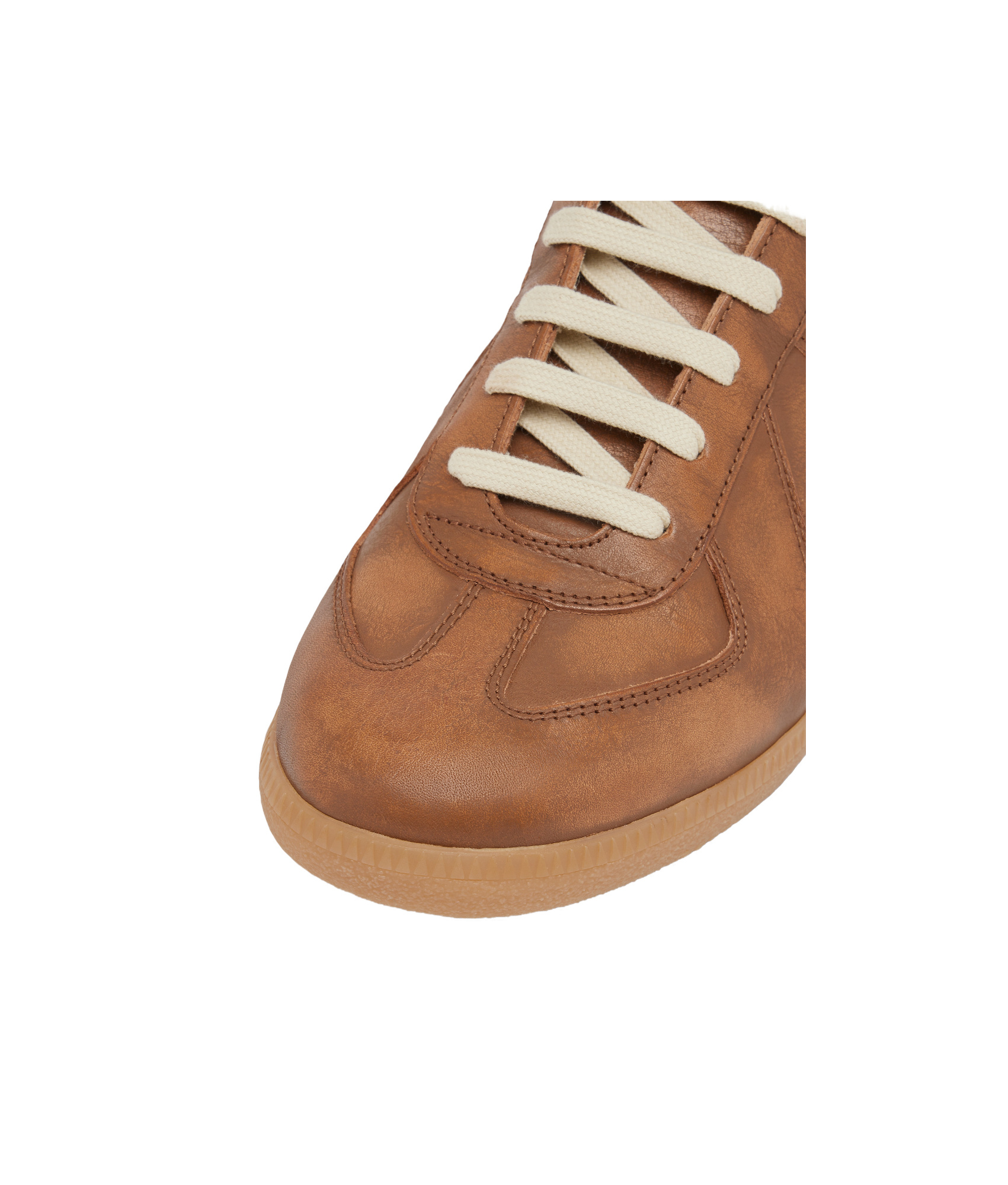 Maison Margiela Margiela Distressed Leather Replica Sneaker Brown In Brown