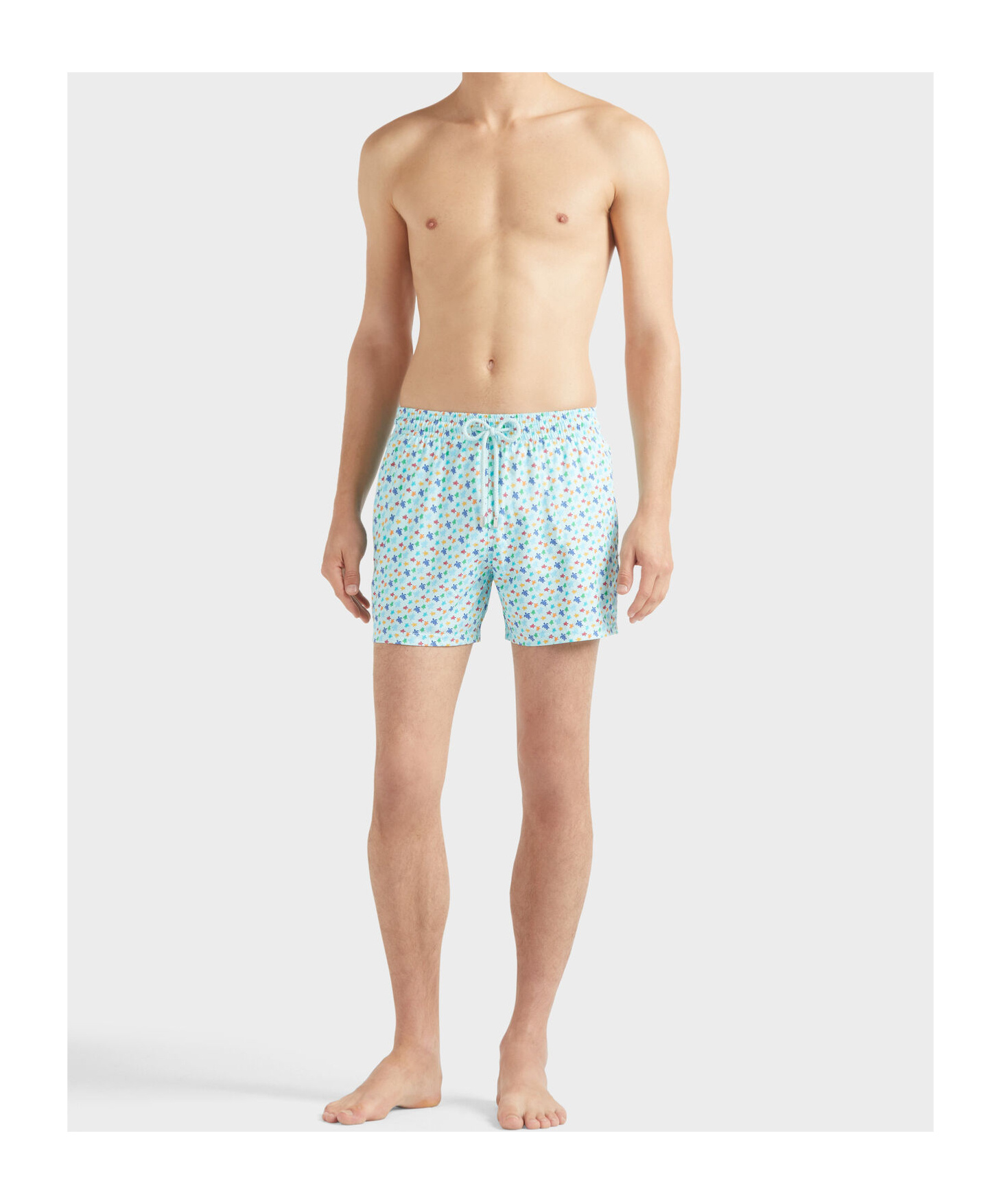 Vilebrequin Micro Ronde Des Tortues Rainbow Stretch Short Swim Shorts In Blue