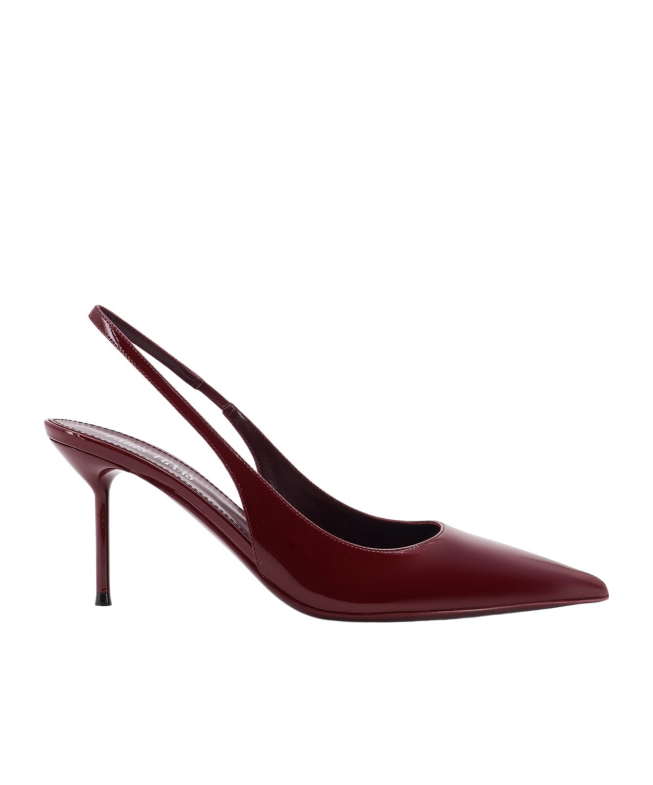 Paris Texas Pointed Toe Patent Slingback Heels With 70 Mm Stiletto In Burgundy