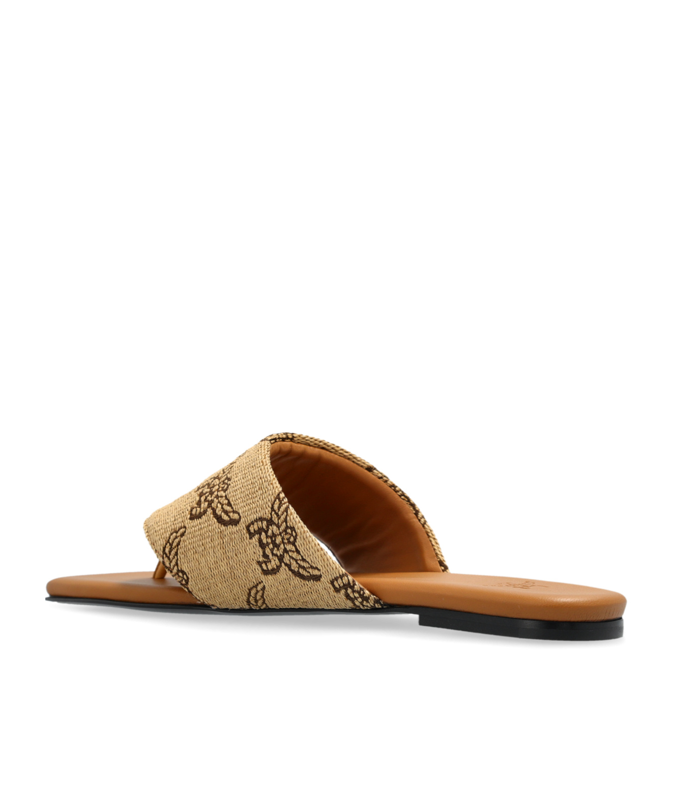 Mcm Printed Slippers In Nude