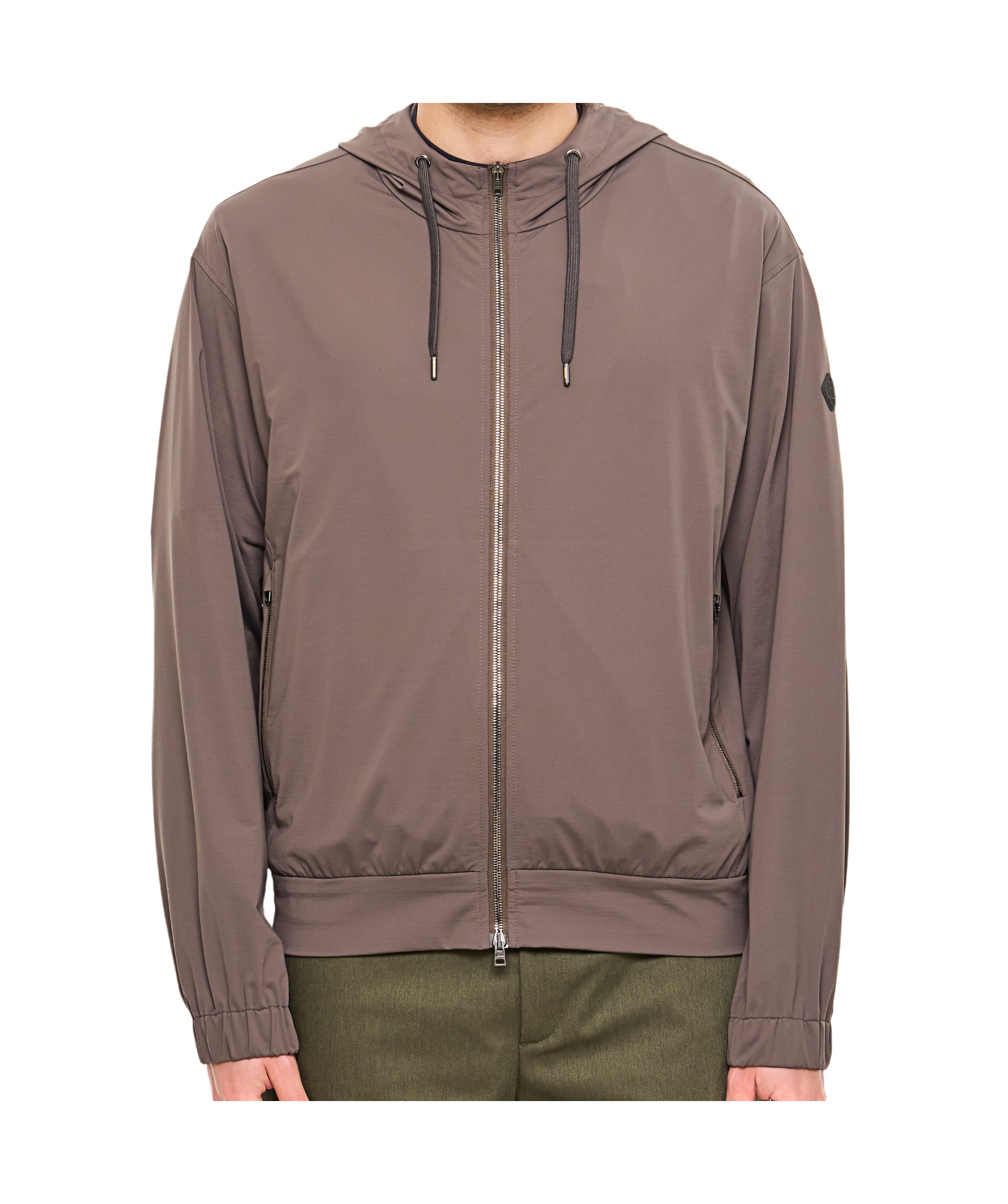 Herno Hooded Sweatshirt With Zip In Gray