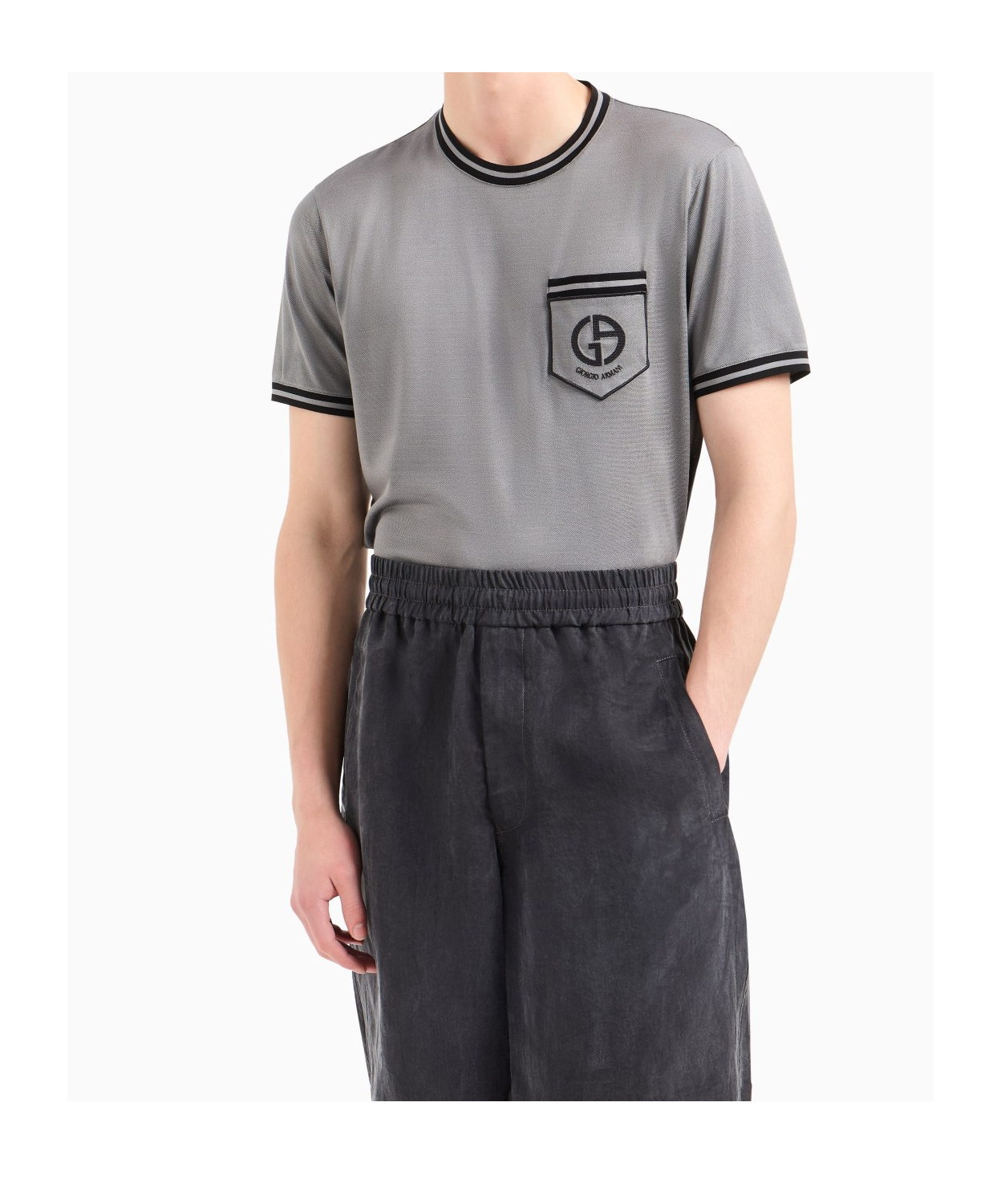 Giorgio Armani Short-sleeved T-shirt In Gray
