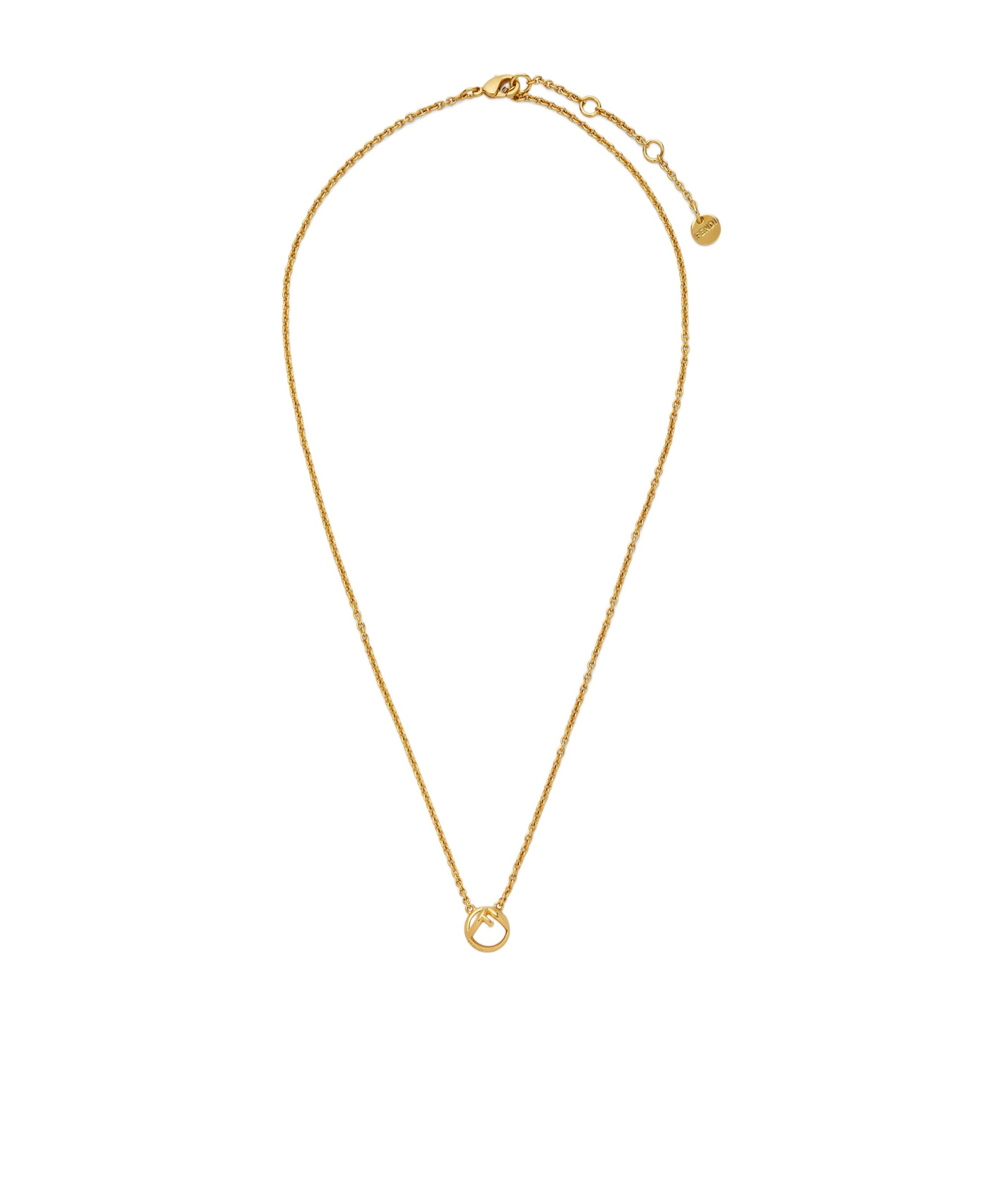 Fendi Thin Chain Necklace In Yellow