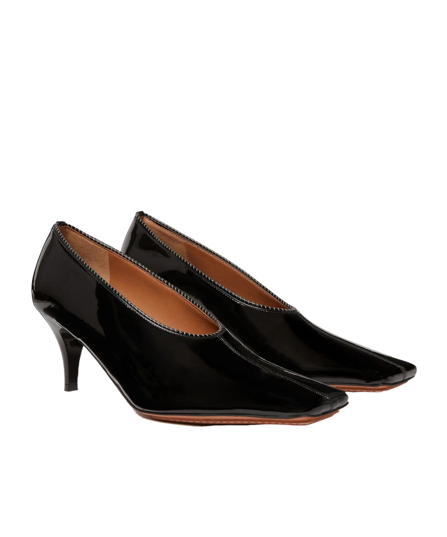 Stella Mccartney Square-toe Patent Kitten Heels In Animal Print