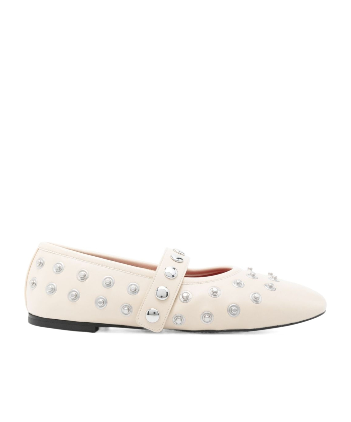 Stella Mccartney Ryder Semi Shine Alt Mat Flats Vanilla In White