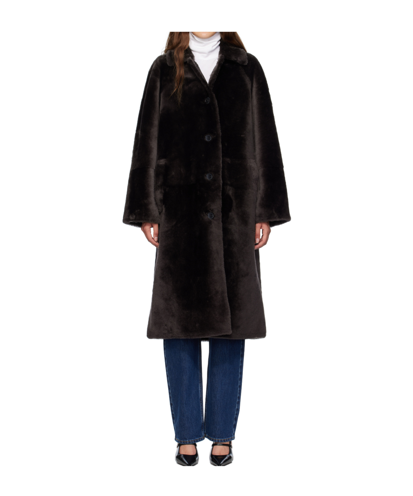 Yves Salomon Fur Coat In Brown