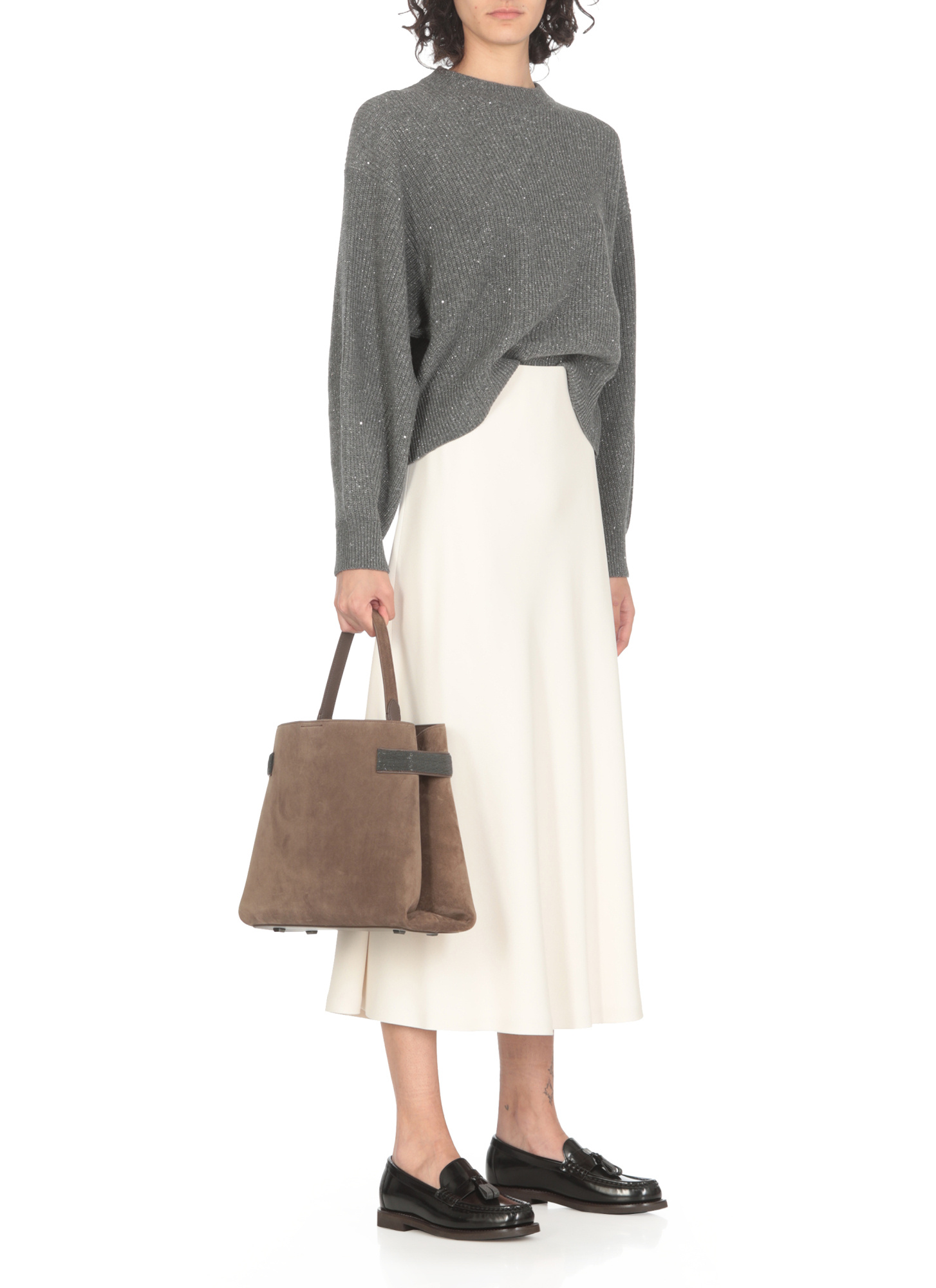 Brunello Cucinelli Suede Tote Bag In Brown