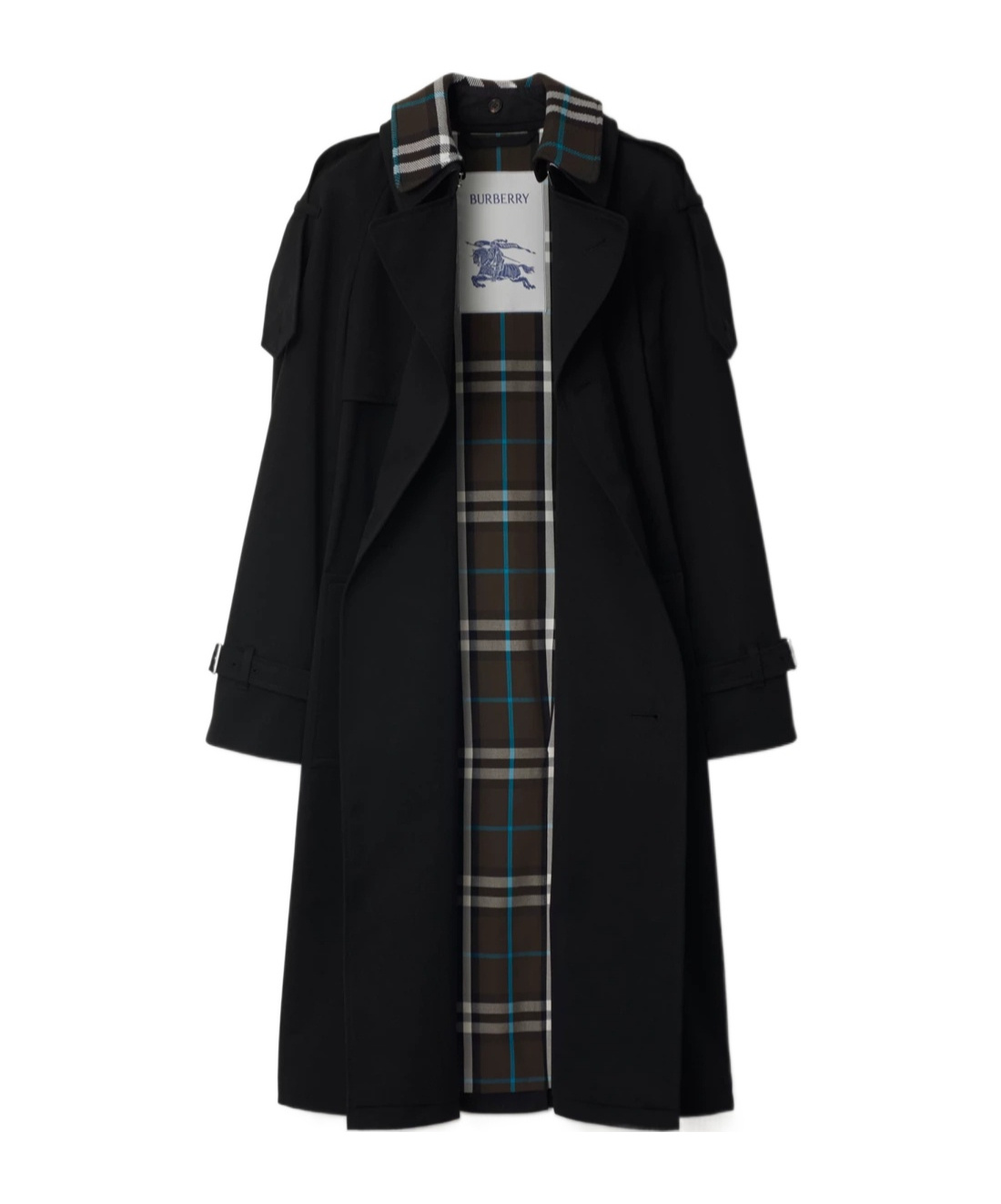 Burberry Detachable-collar Trench Coat In Black