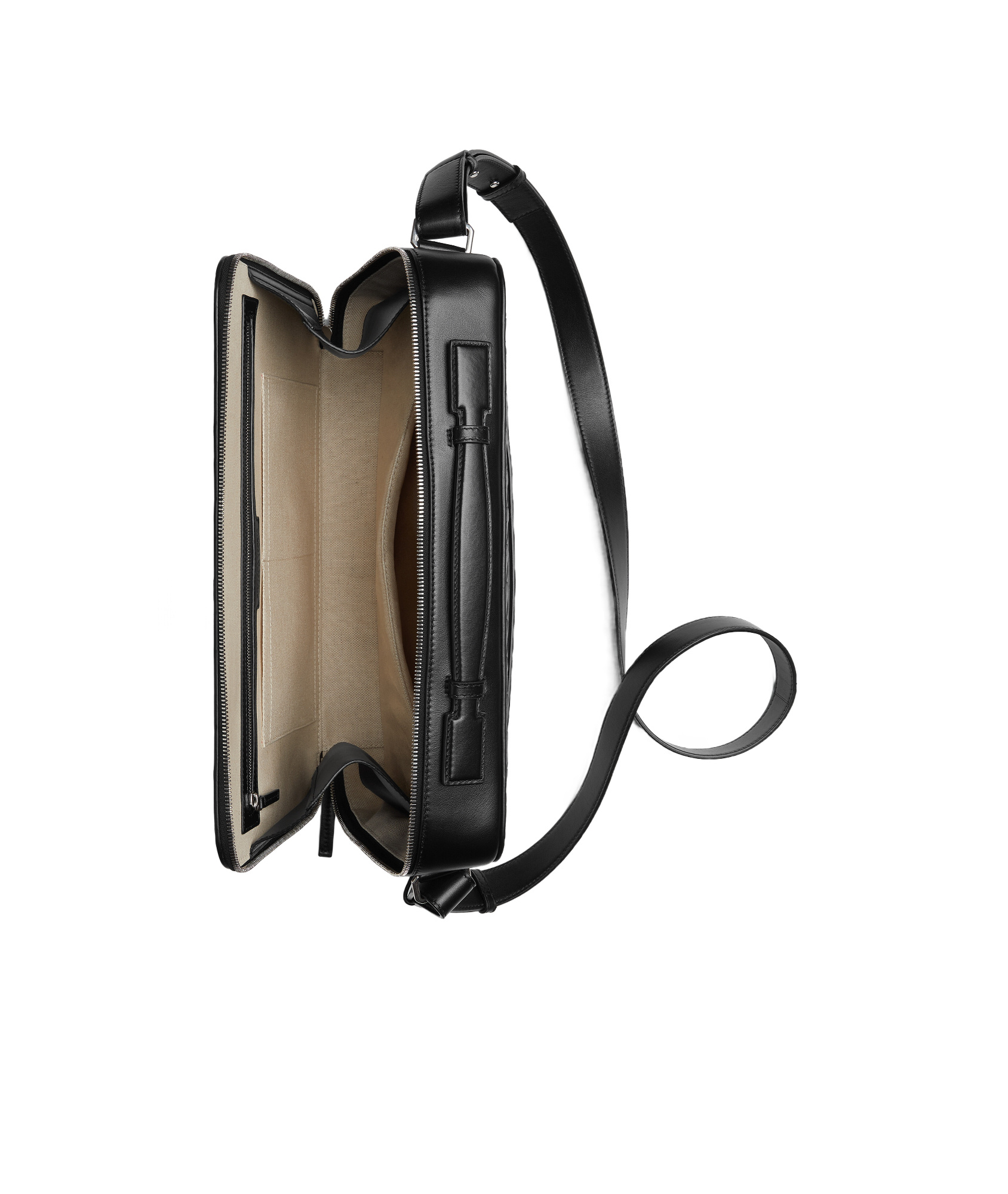 Bottega Veneta Getaway Leather Briefcase In Black