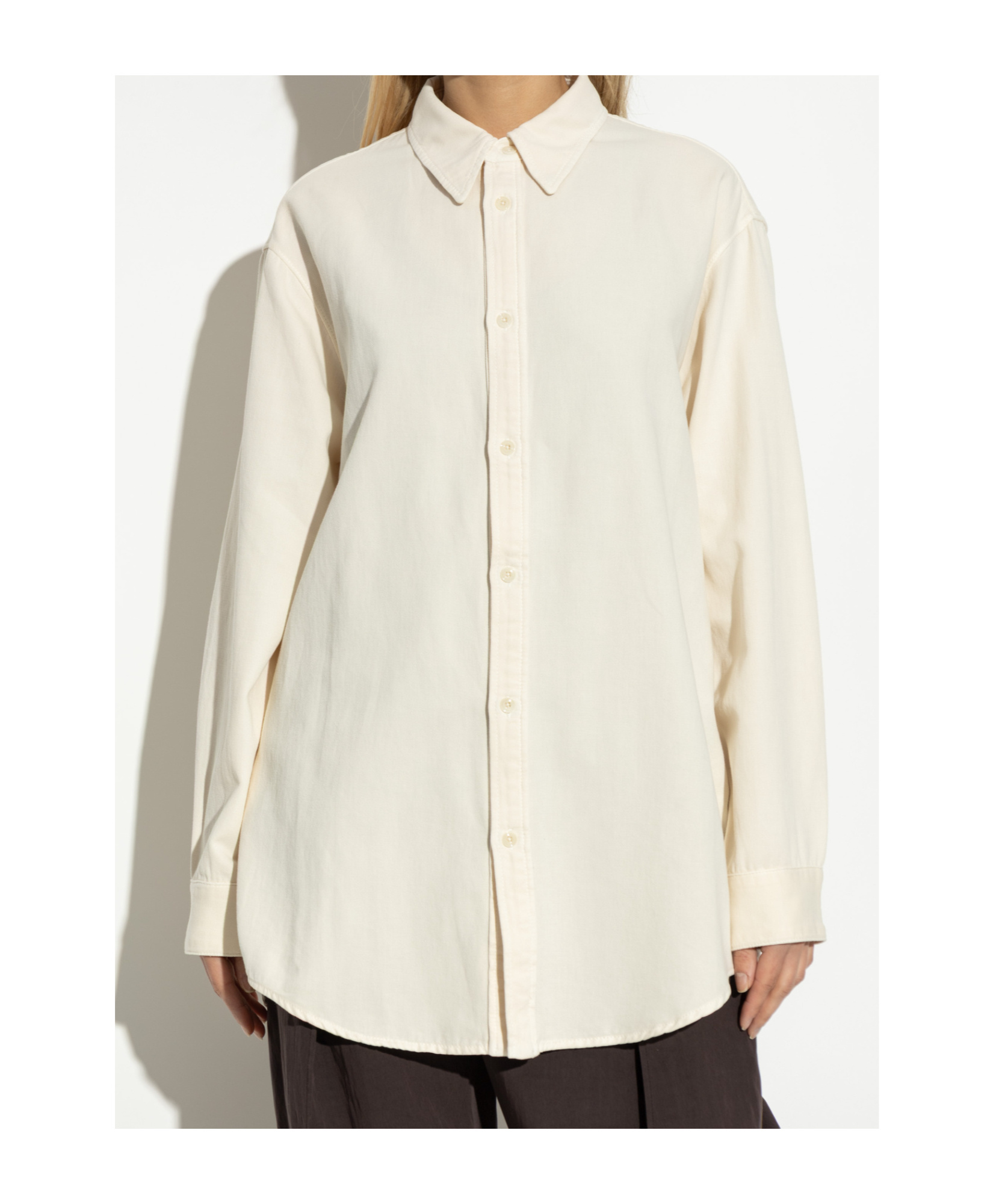 Lemaire Long Sleeve Shirt In Cream